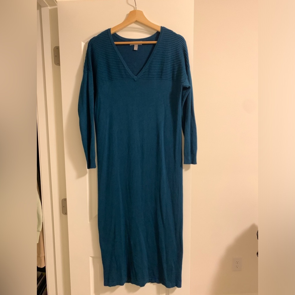 ASOS Long Sleeve V-Neck Sweater Midi Dress